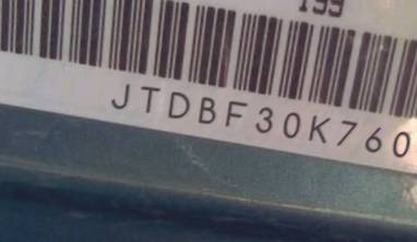 VIN prefix JTDBF30K7601