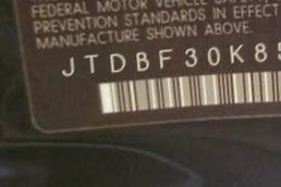 VIN prefix JTDBF30K8501