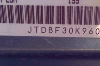 VIN prefix JTDBF30K9601