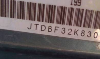 VIN prefix JTDBF32K8301