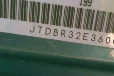 VIN prefix JTDBR32E3600