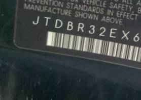 VIN prefix JTDBR32EX600