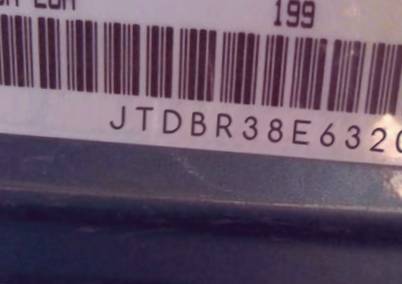 VIN prefix JTDBR38E6320