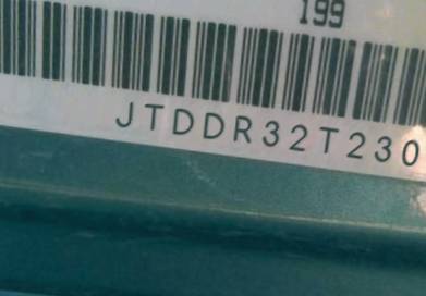 VIN prefix JTDDR32T2301