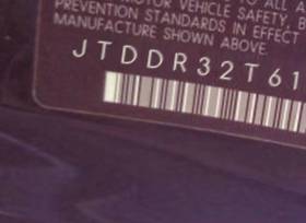 VIN prefix JTDDR32T6100