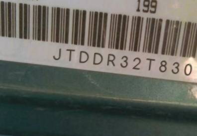 VIN prefix JTDDR32T8301