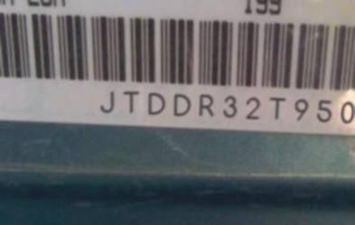 VIN prefix JTDDR32T9501
