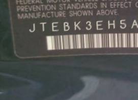 VIN prefix JTEBK3EH5A21