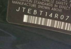 VIN prefix JTEBT14R0780