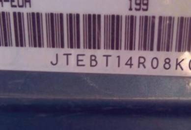 VIN prefix JTEBT14R08K0
