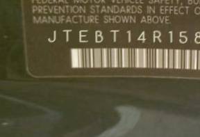 VIN prefix JTEBT14R1580