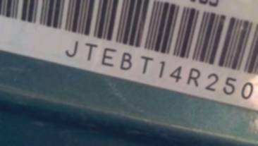 VIN prefix JTEBT14R2500