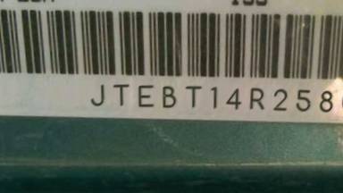 VIN prefix JTEBT14R2580
