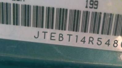 VIN prefix JTEBT14R5480