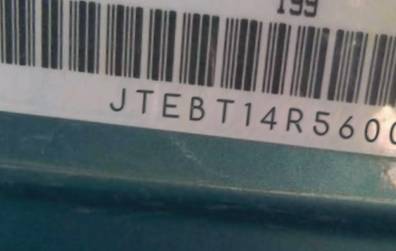 VIN prefix JTEBT14R5600