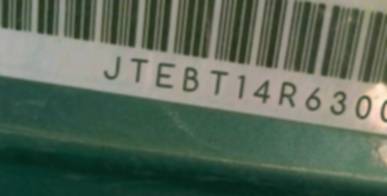 VIN prefix JTEBT14R6300