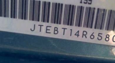 VIN prefix JTEBT14R6580