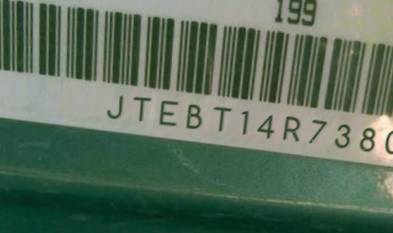 VIN prefix JTEBT14R7380