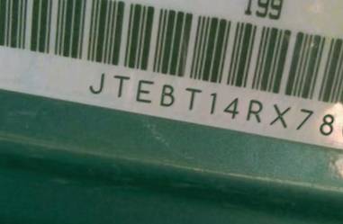 VIN prefix JTEBT14RX780