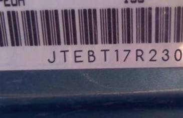 VIN prefix JTEBT17R2300