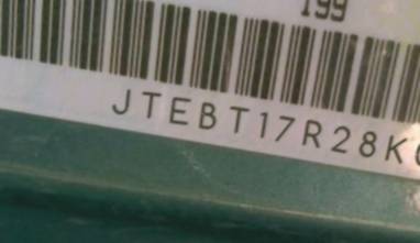 VIN prefix JTEBT17R28K0