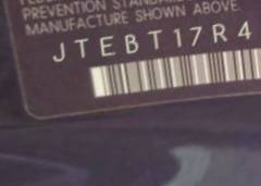 VIN prefix JTEBT17R4480