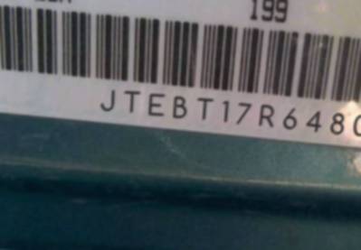 VIN prefix JTEBT17R6480