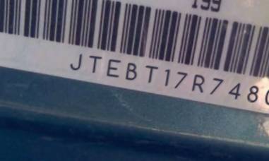 VIN prefix JTEBT17R7480