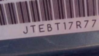 VIN prefix JTEBT17R7700