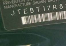 VIN prefix JTEBT17R8380