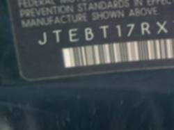 VIN prefix JTEBT17RX780