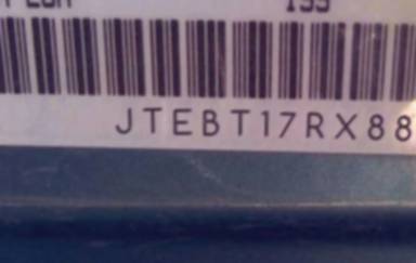 VIN prefix JTEBT17RX880