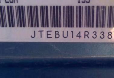 VIN prefix JTEBU14R3380