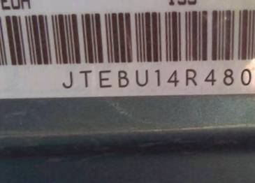 VIN prefix JTEBU14R4801