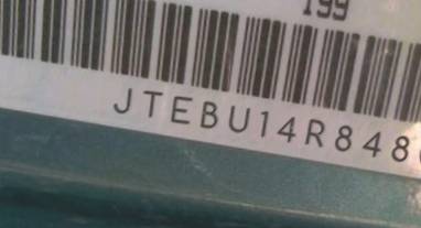 VIN prefix JTEBU14R8480