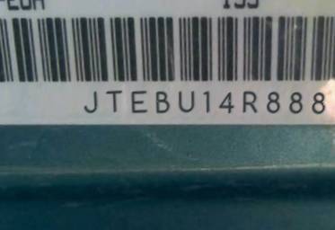 VIN prefix JTEBU14R8881