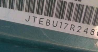 VIN prefix JTEBU17R2480