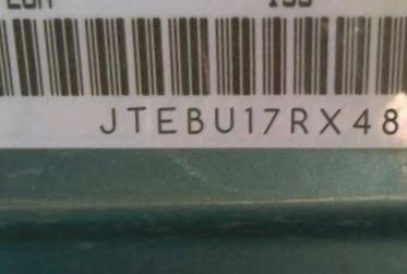 VIN prefix JTEBU17RX480