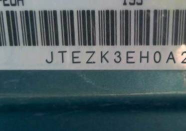 VIN prefix JTEZK3EH0A21