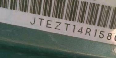 VIN prefix JTEZT14R1580