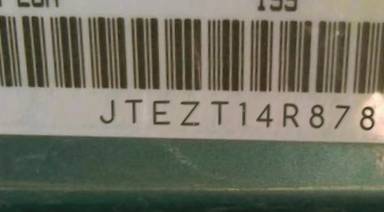 VIN prefix JTEZT14R8780