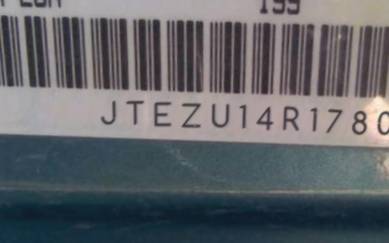 VIN prefix JTEZU14R1780