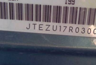 VIN prefix JTEZU17R0300
