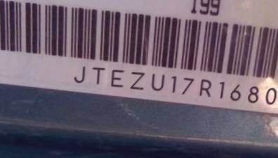 VIN prefix JTEZU17R1680