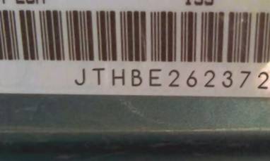 VIN prefix JTHBE2623720