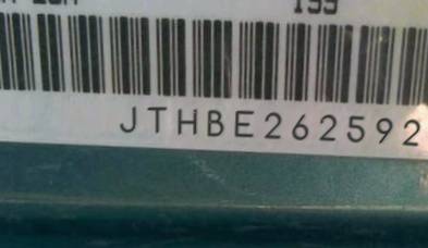 VIN prefix JTHBE2625920