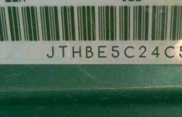 VIN prefix JTHBE5C24C50