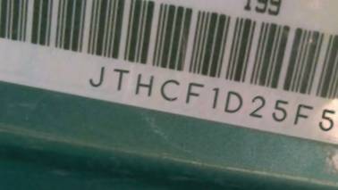 VIN prefix JTHCF1D25F50