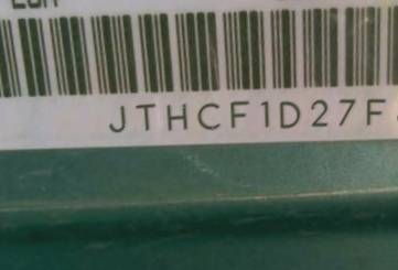 VIN prefix JTHCF1D27F50