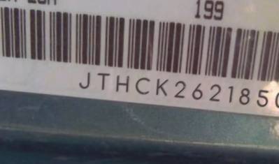 VIN prefix JTHCK2621850